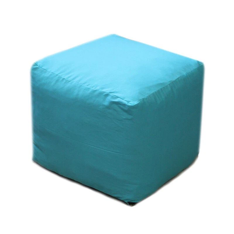Housse de canapé pouf carré bleu