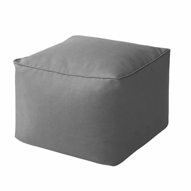 Housse de canapé pouf carré gris