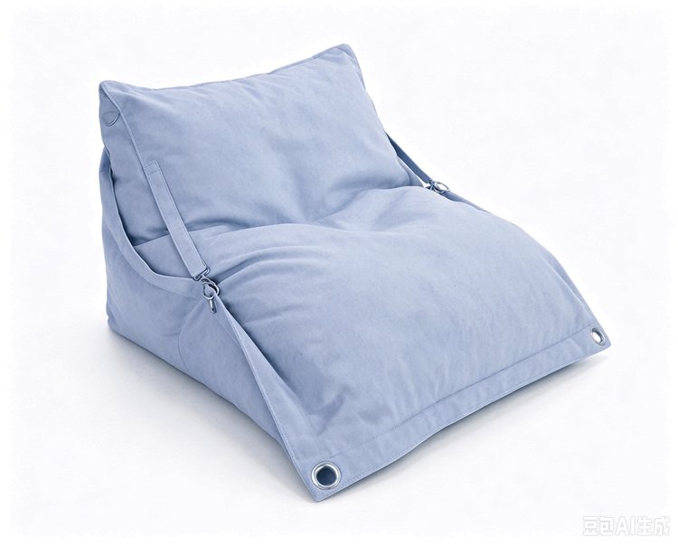 Black Outdoor Bean Bag Chair with Hook detail 4
